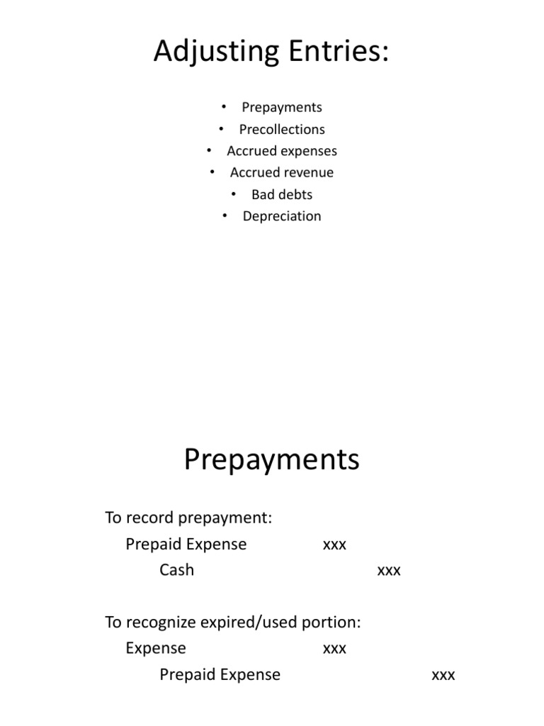 Adjusting Entries PDF Deferral Depreciation