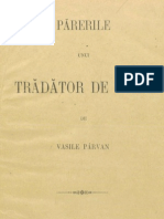 Vasile Pârvan, Părerile Unui Trădător de Neam