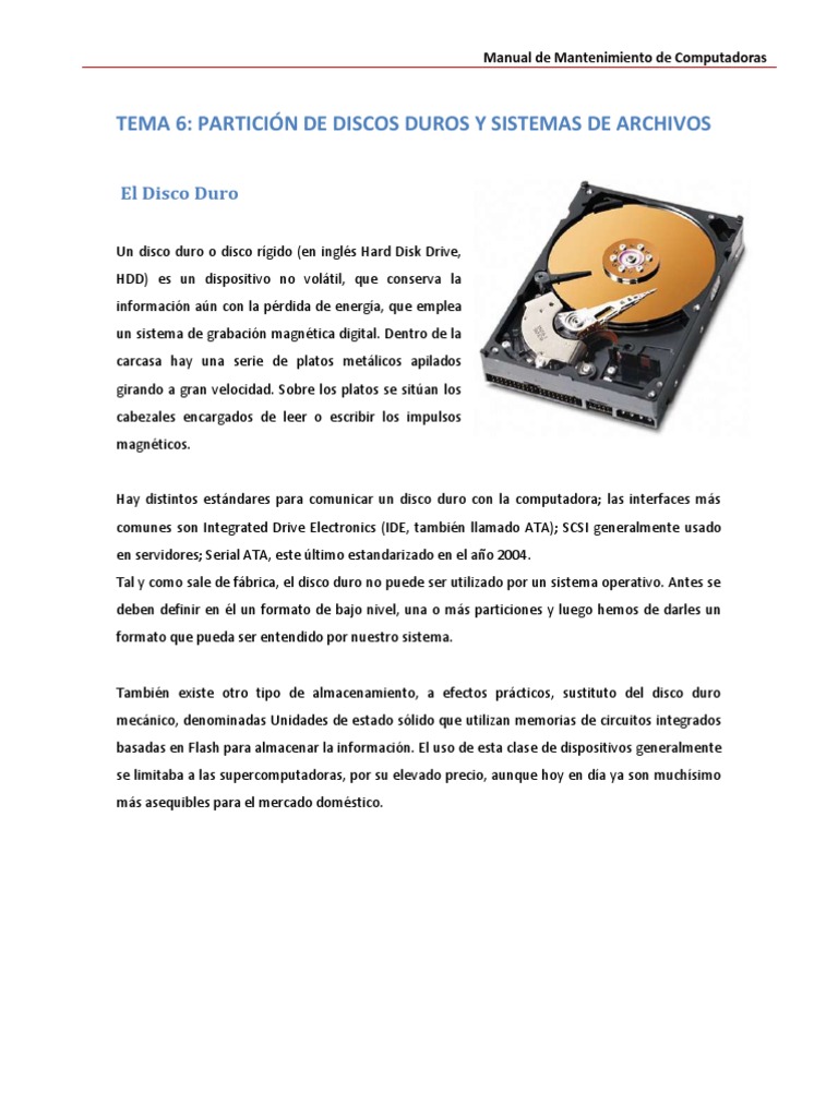 Leccion 6 | PDF | Disco duro | Archivo de computadora
