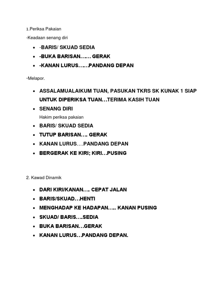 Arahan Kawad Kaki Pdf
