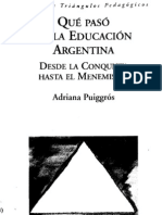 PUIGGROS Que Paso en La Educacion Argentin