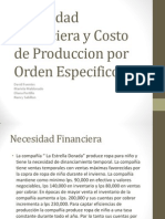 Nececidad Financiera y Costo de Produccion Por Orden