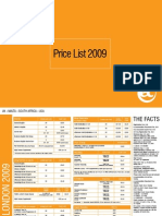 Price List 2009: Uk - Malta - South Africa - Usa
