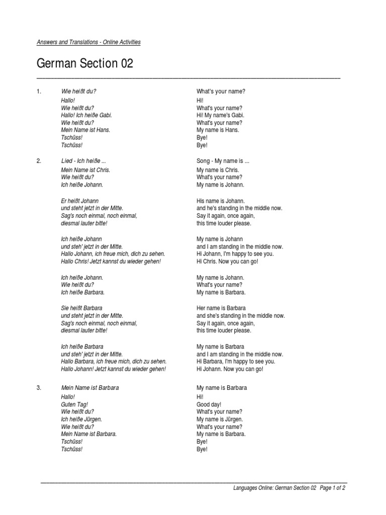 GERMAN Conversation | PDF