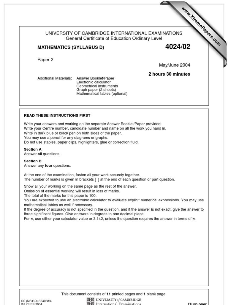 4024 s04 QP 2 | PDF