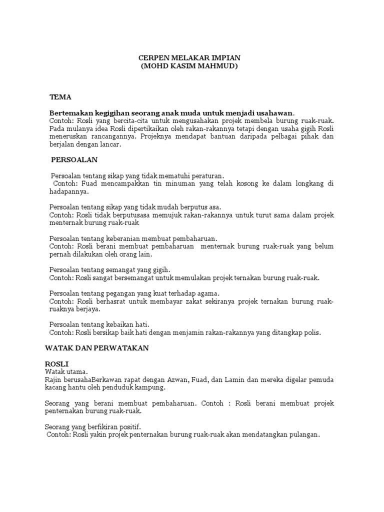 Cerpen Melakar Impian Dan Hembusan Bayu Senja