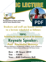 Prof Azwinndini Muronga's talk on 5 August 2013 at the University of Limpopo