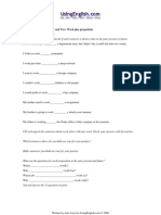 IELTS Speaking Parts One and Two-Work Plus Preposition Worksheet One - Grammar