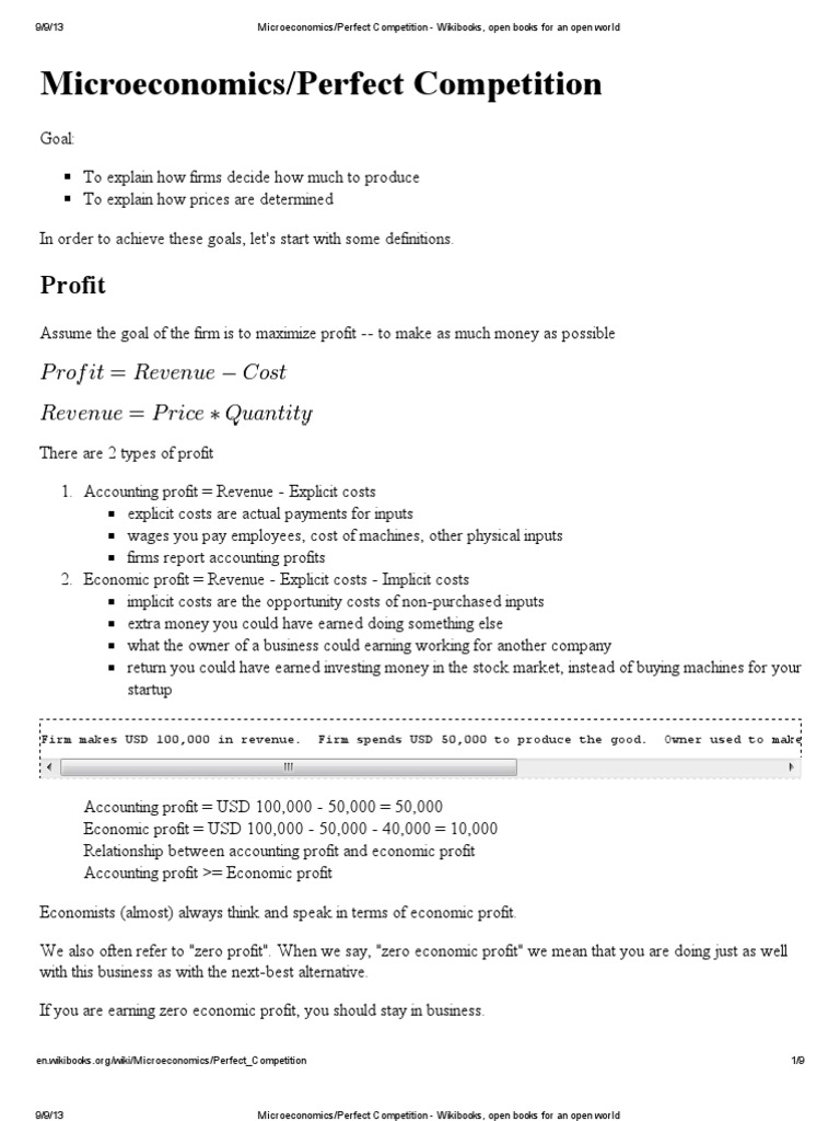 Micro Perfect Competition | PDF | Business