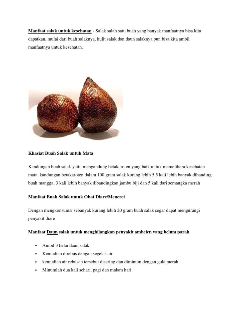 Manfaat Salak Untuk Kesehatan Pdf