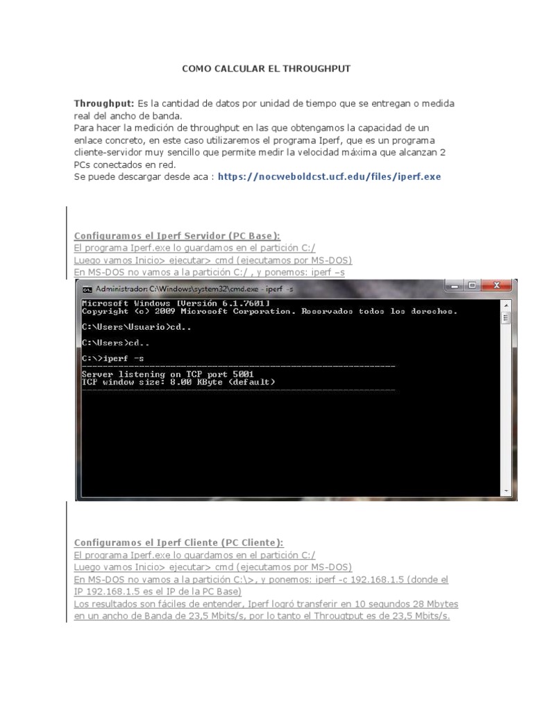 Cómo calcular el throughput con Iperf | PDF | Informática