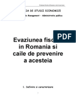 Evaziunea Fiscala in Romania Si Caile de Prevenire a Acesteia