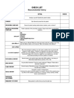 MSK HX Checklist