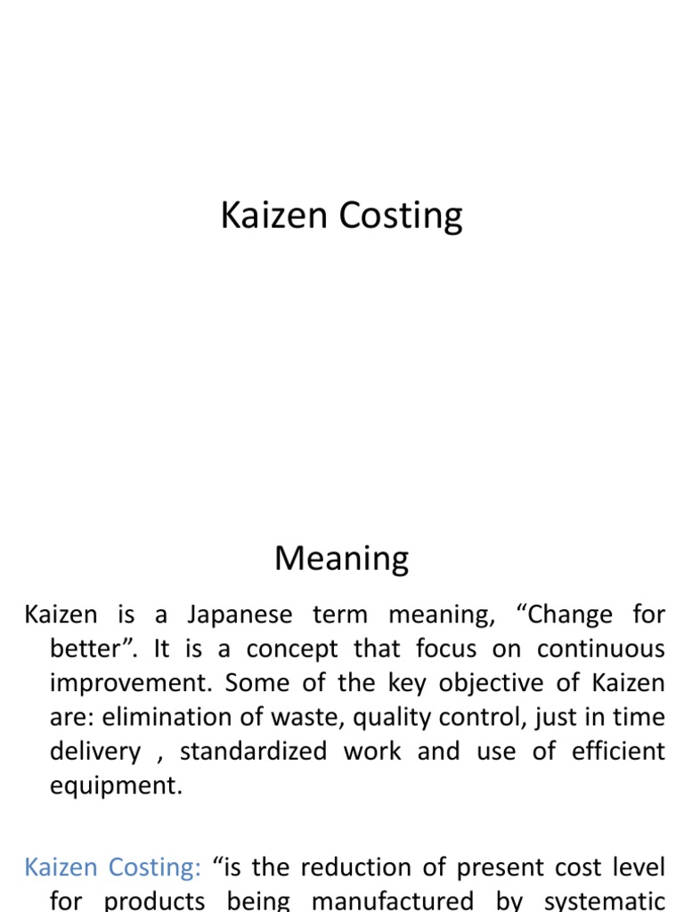 Kaizen Costing | PDF | Life Cycle Assessment | Depreciation