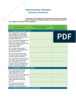 Professional Engineer Summary Statement