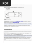 Preparing To Synchronize A Generator To The Grid