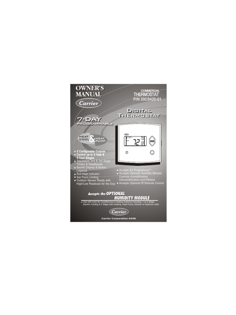 Carrier Manuals Thermostat