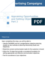 Advertising Campaigns: Appraising Opportunities and Setting Objectives