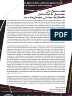 Comunicado - La UIS de Cara a Las Justas Luchas Del Pueblo