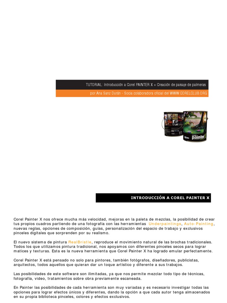 Tutorial de Corel Painter X: Pinceles y Herramientas | PDF | Color ...