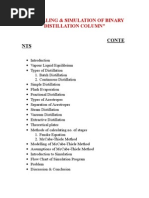 Modelling & Simulation of Binary Distillation Column