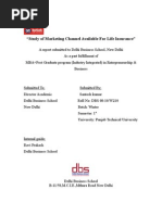 Download Study of Marketing Channel Available for Life Insurance by sk singh SN16683598 doc pdf