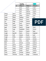Spelling List-Treasures Unit 1-6