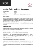 Download Ruby on Rails Junior Developer Job Description by redstorm_be SN16684118 doc pdf