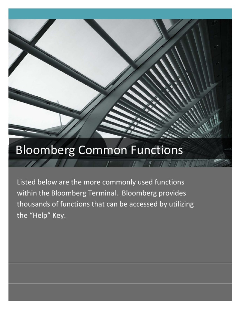Bloomberg Common Functions | PDF
