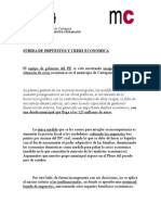 Subida de impuestos y crisis económica