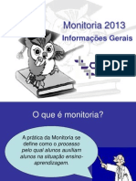 Orientações Monitoria 2013