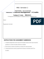 Subject Code - MB0045: MB0045 - Financial Management - 4 Credits