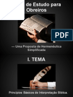 Tema de Estudo para Líderes e Obreiros - Hermenêutica Simplificada