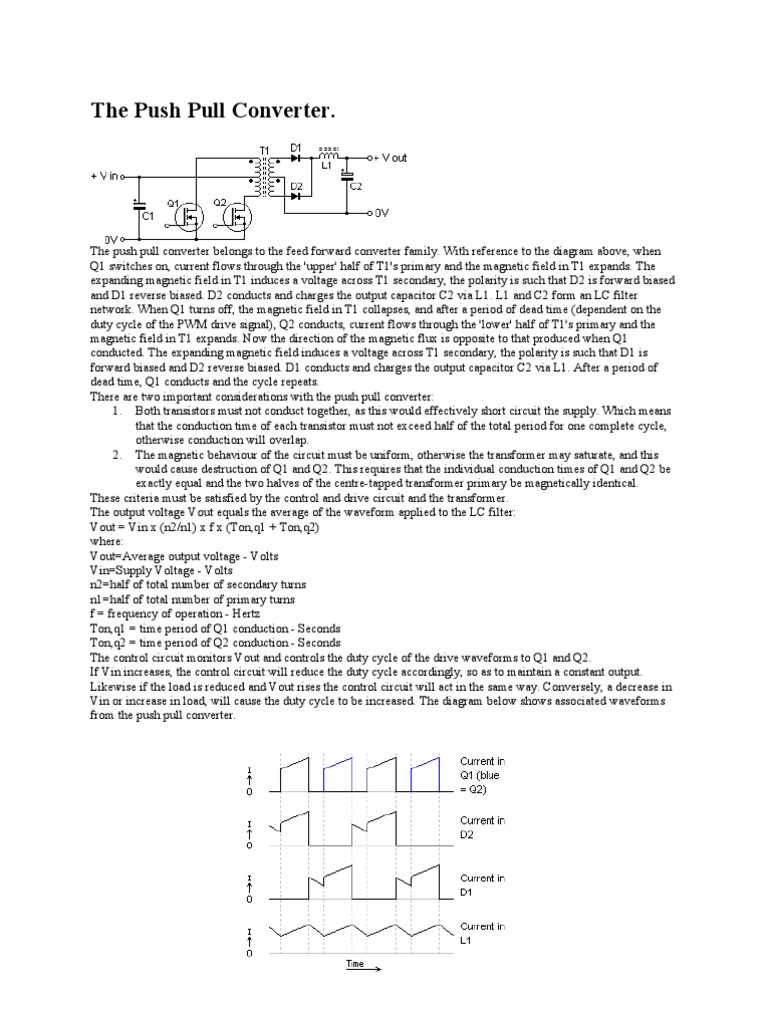 The Push Pull Converter | PDF | Transformer | Computer Engineering