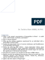 Anemia: Dr. Tanbira Alam MBBS, M.Phil