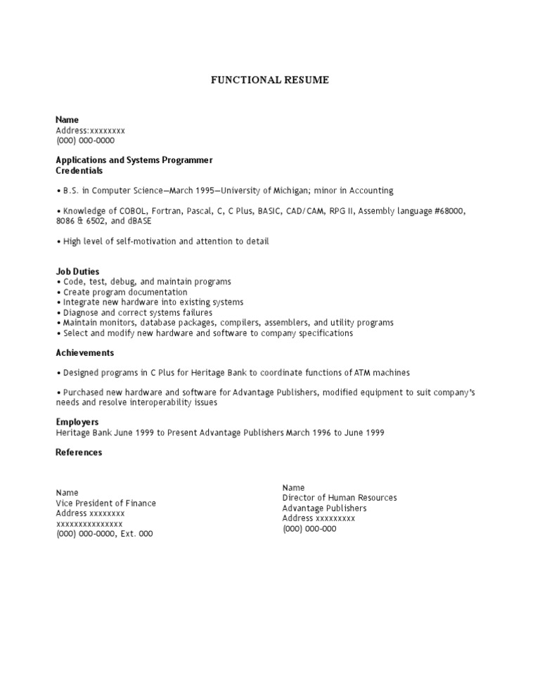 Functional Resume | PDF