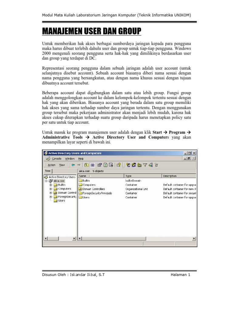 Setting User - Group | PDF