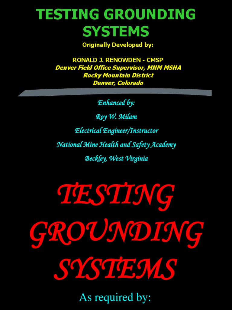 Testing Grounding Systems PDF Electrical Resistance And Conductance