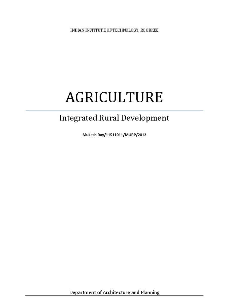 Agriculture - Integrated Rural Dev | PDF | Green Revolution | Agriculture