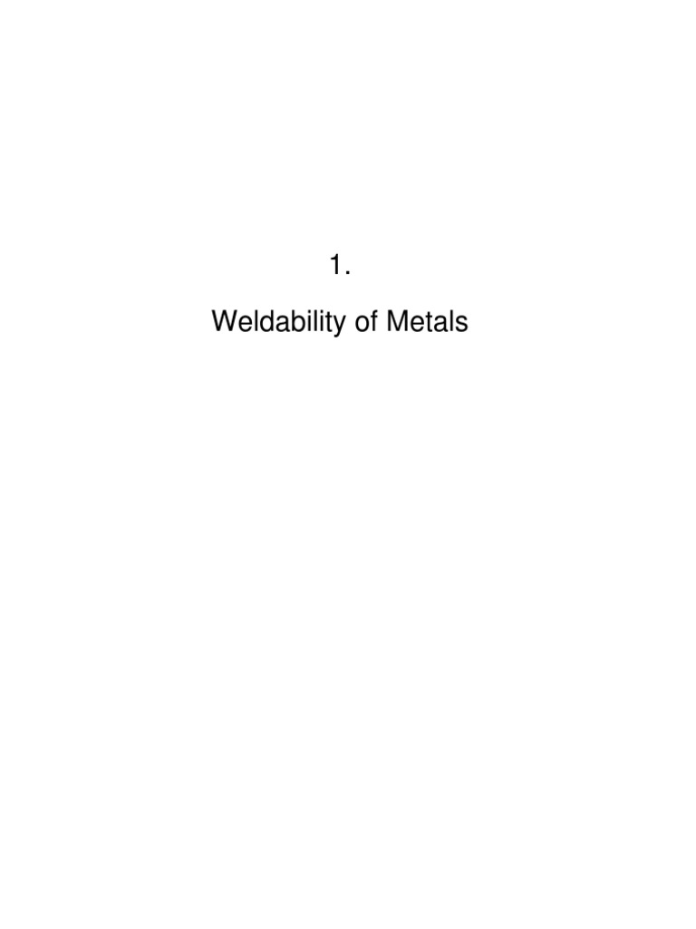 Chapter 1 - Weldability of Metals PDF | PDF | Welding | Construction