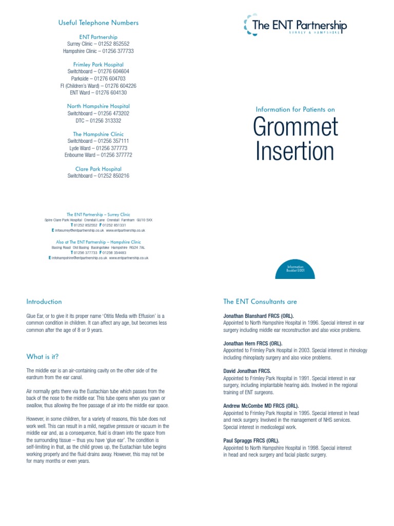 E 001 Grommet Insertion PDF Ear Hearing