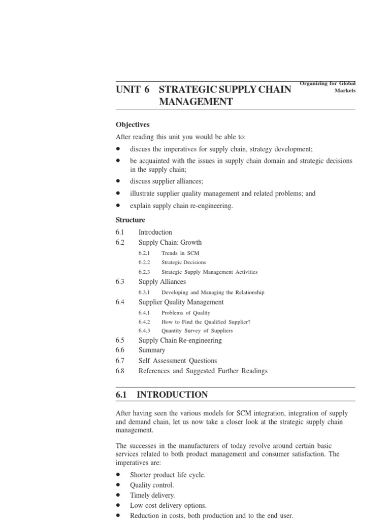 Strategic Supply Chain Management Insights | PDF | Supply Chain ...