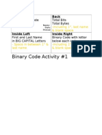 Binary Code Activity 1 2 and 3
