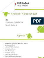 Android - Hands On Lab: Chaitanya Chandurkar Sumit Raghani