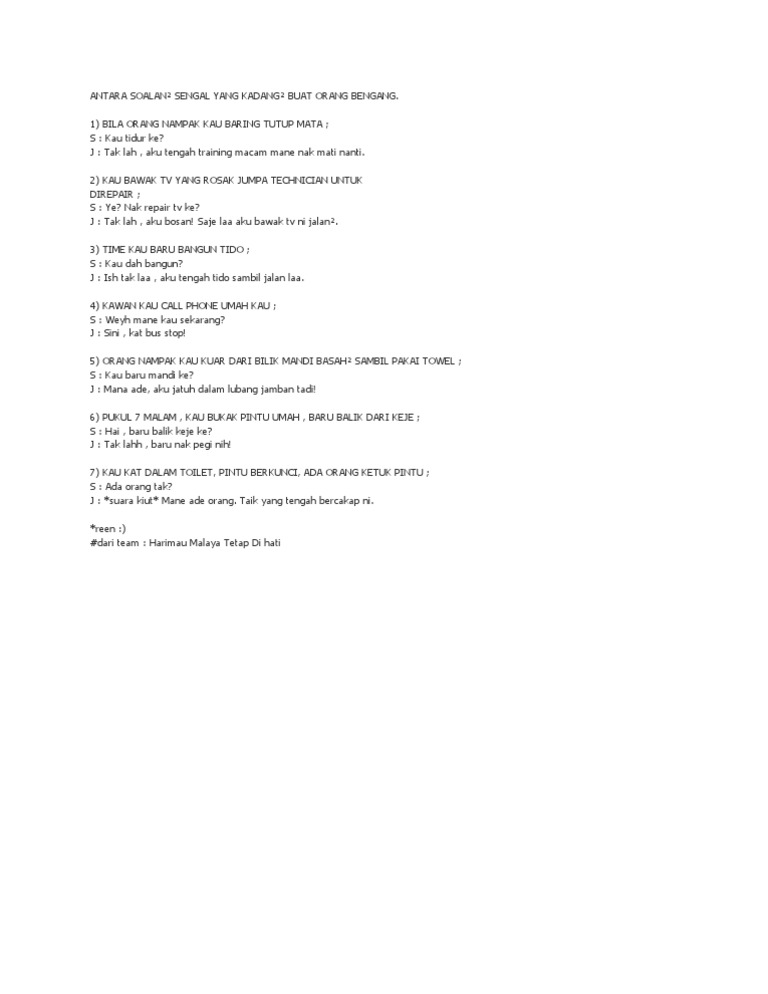 Antara Soalan Lawak Pdf