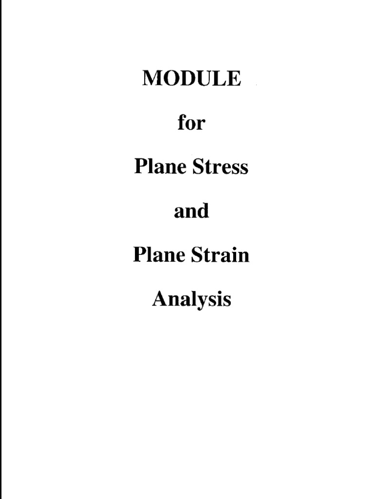 Intro PLANE STRESS AND PLANE STRAIN PROBLEMS PDF | PDF