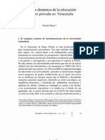 La Nueva Dinámica de La Educación Superior Privada en America Latina