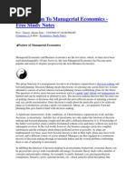 Introduction to Managerial Economics