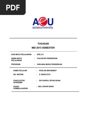 Epe 211 Tugasan 1 112 Roslan Bin Mamat 30209120733 Pdf
