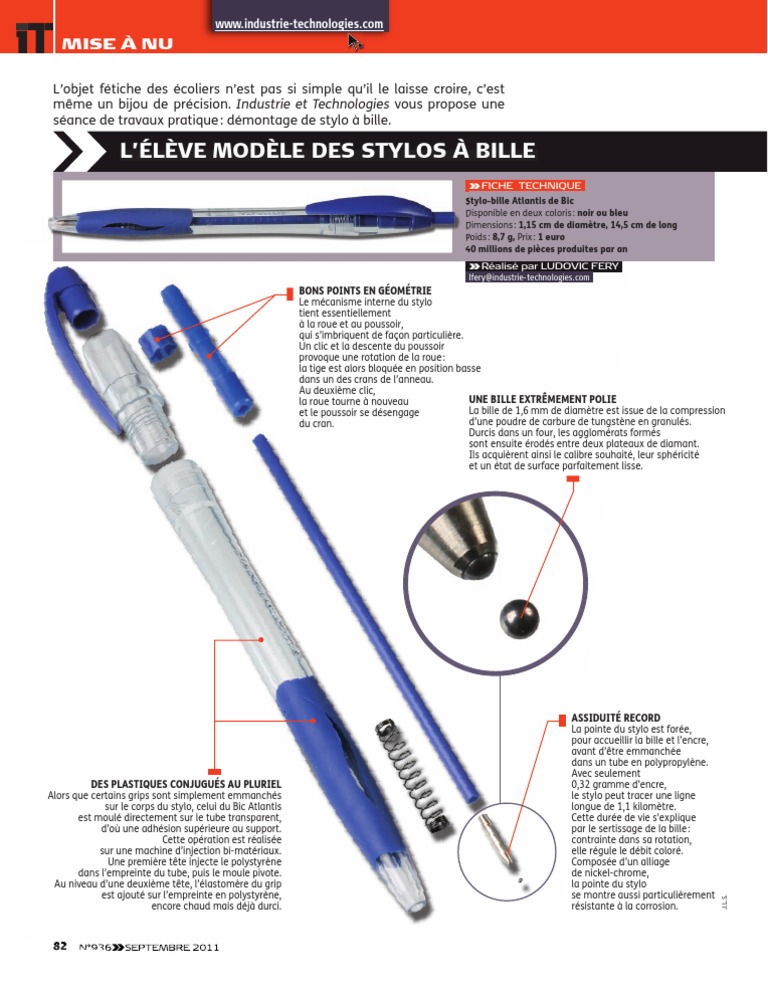 Composition d'un stylo : Anatomie des stylos à bille rétractables, à  capuchon et à plume